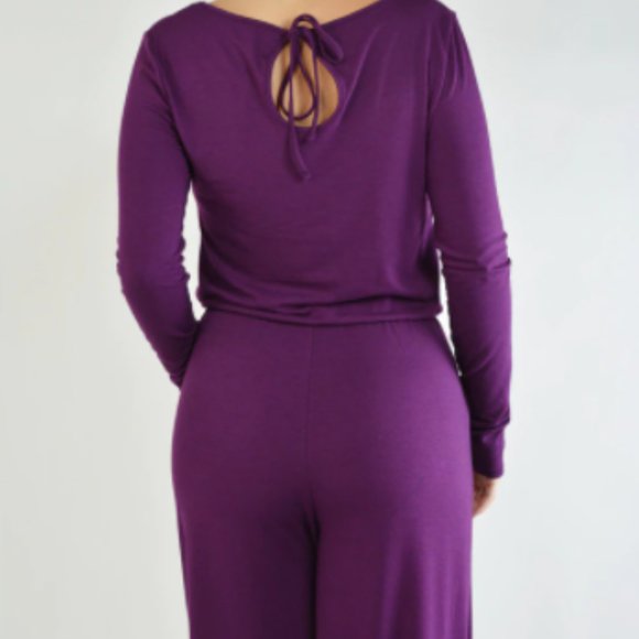 BLACK Romper Longsleeve PLUS SIZE - Picture 2 of 3